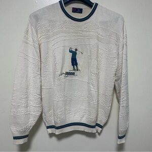 Isle of Cotton Men’s Cable Knit Sweater XL Vintage USA Made Golf Preppy Classic